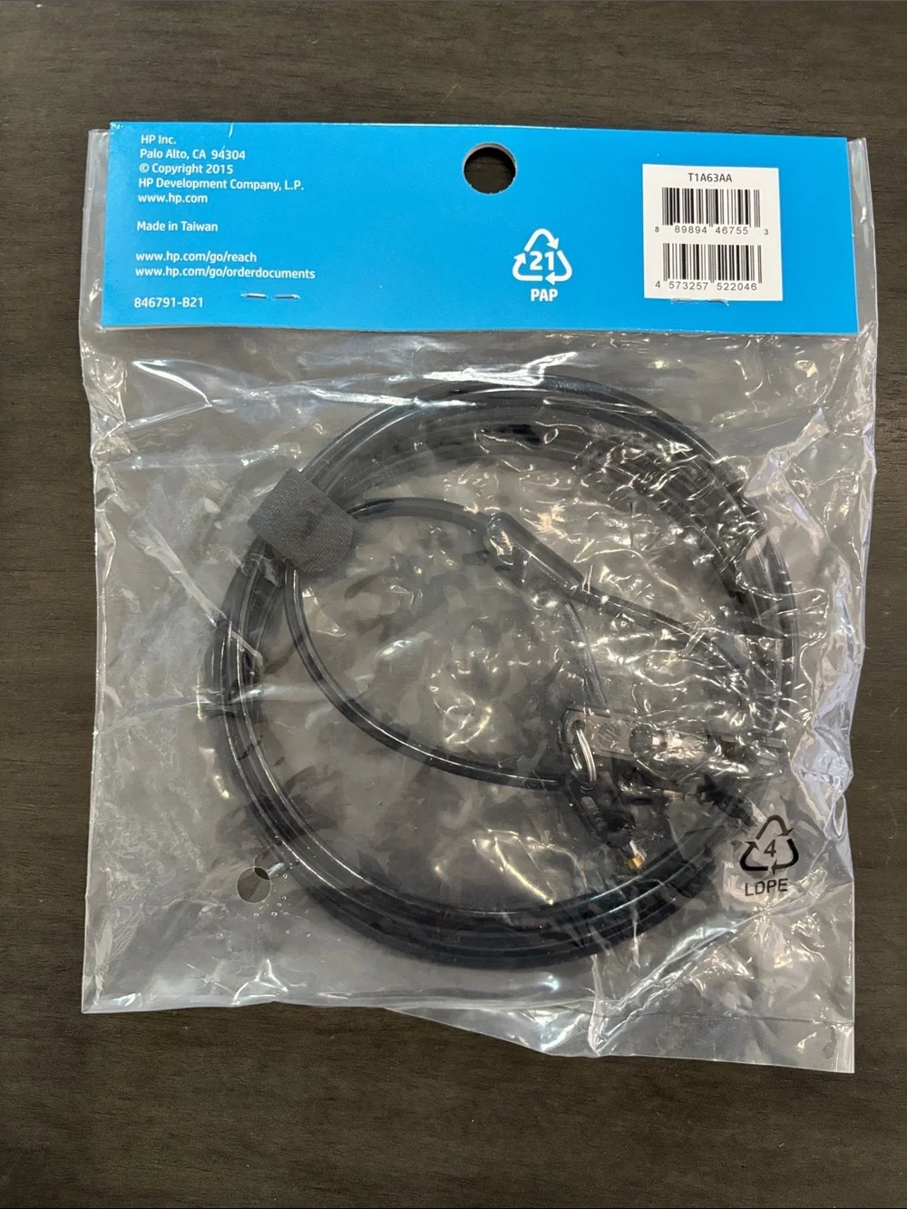 HP Black Master Keyed Laptop Security Cable Lock